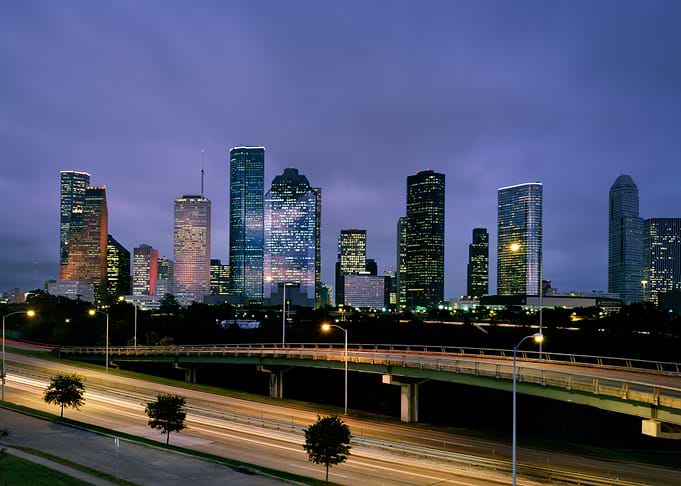 Dusk view of the Houston