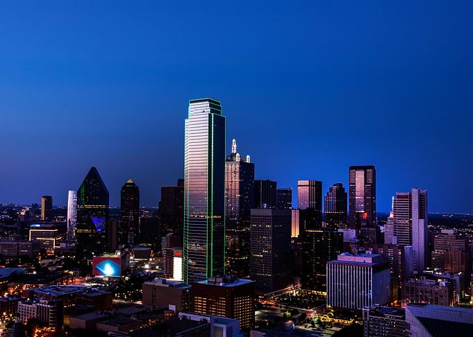 Dallas skyline at night
