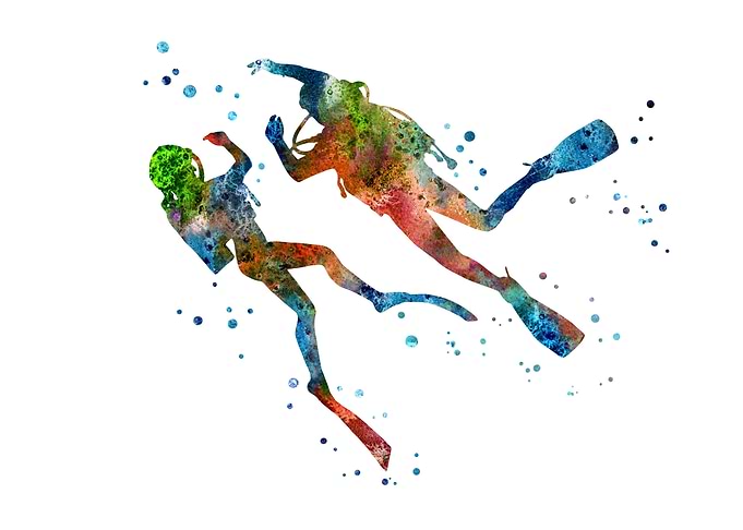Scuba divers couple