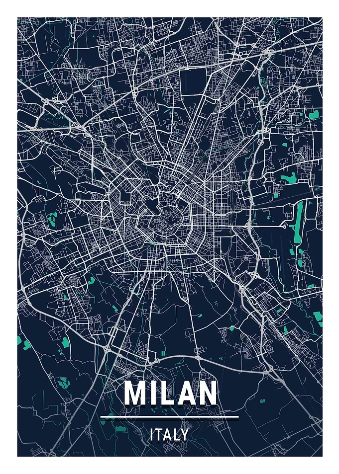 Milan Blue Dark Color City