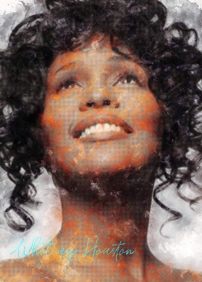 Whitney Houston watercolor