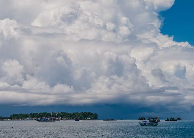 Huge White Clouds Above Po