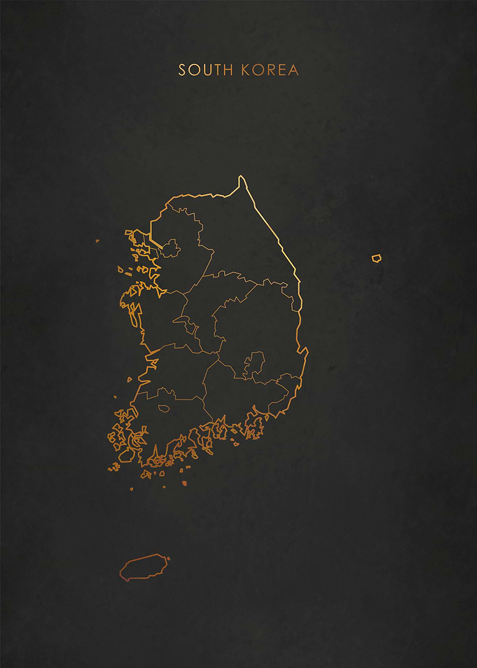 Gold South Korea Map