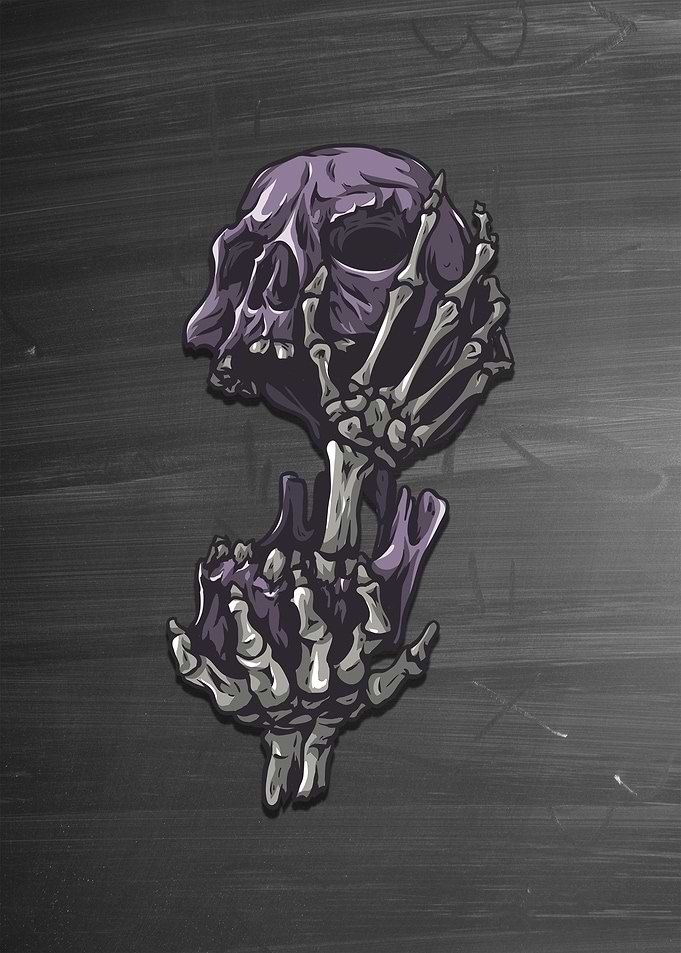 Skull Holding Hands