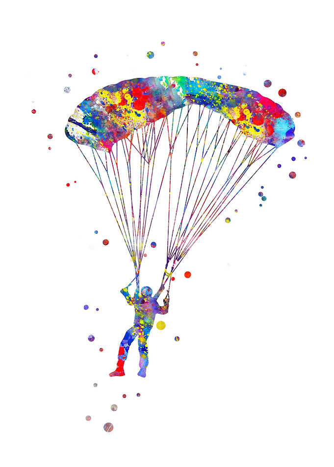 Paraglider flying