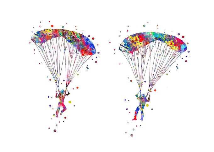 Paraglider flying