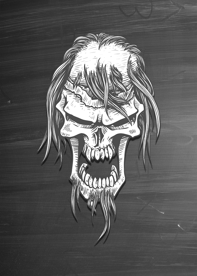 Skull Decay Beard Horror