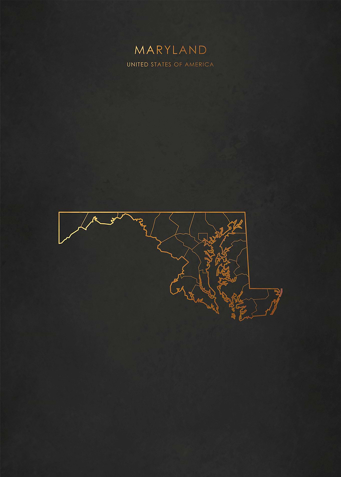 Gold Maryland Map