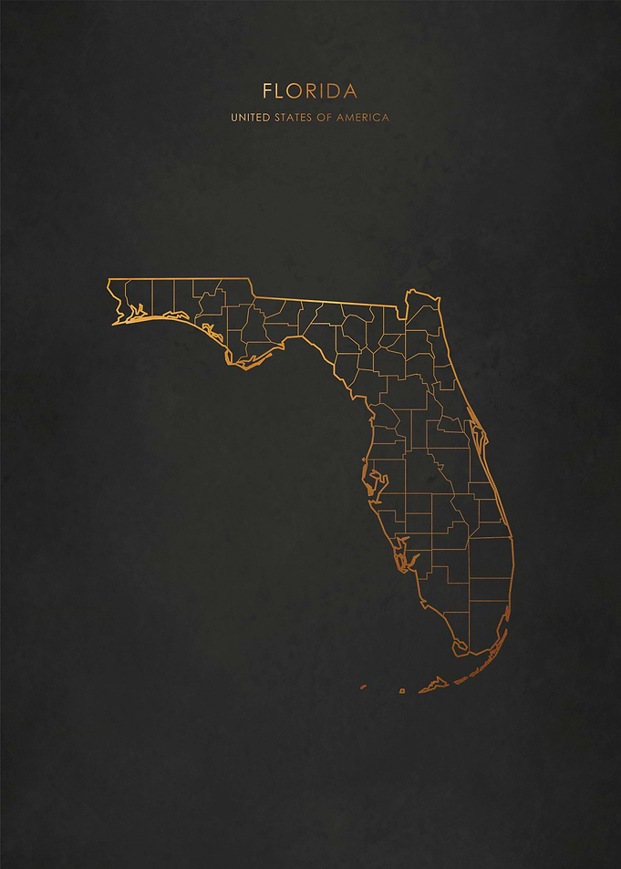 Gold Florida Map