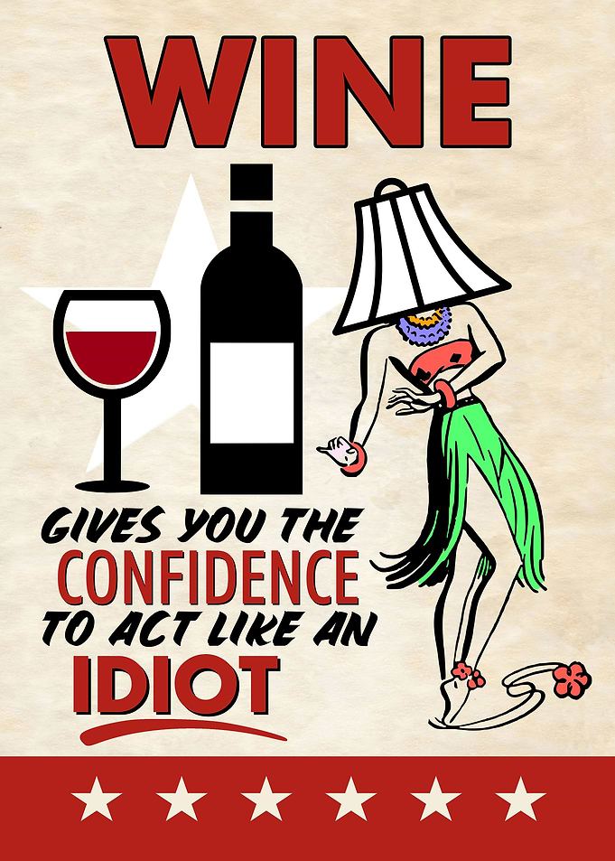 WINE IDIOT FUNNY
