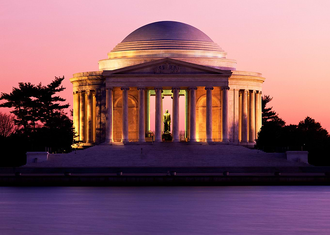 Jefferson Memorial at dusk