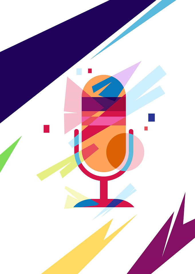 Microphone in pop art