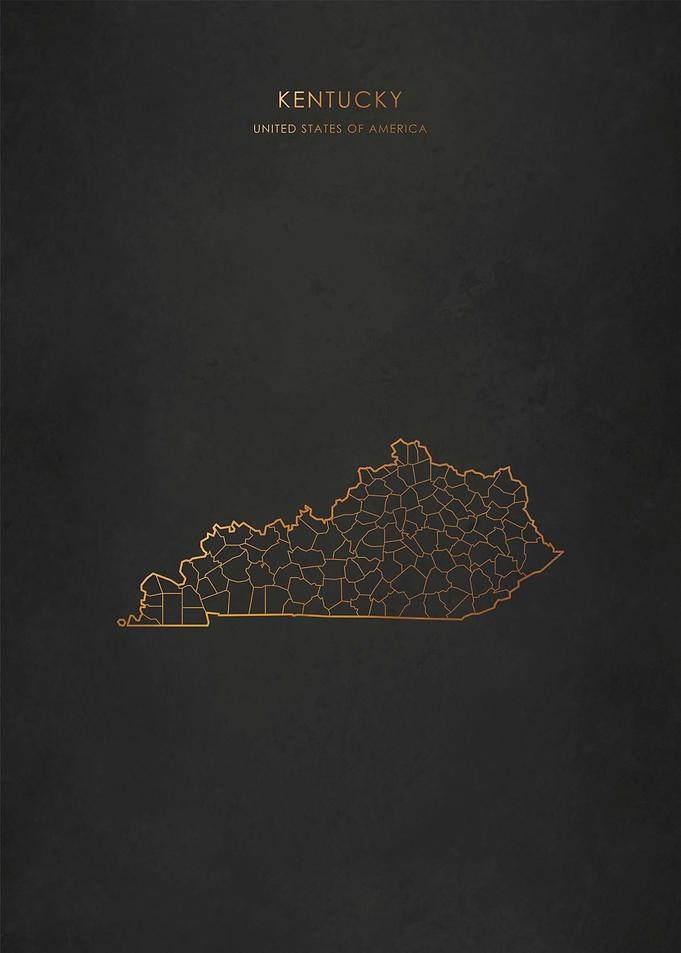 Gold Kentucky Map