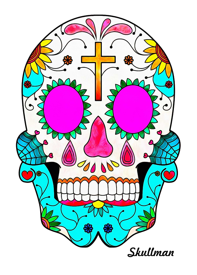 Colorful Sugar Skull Art