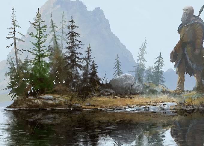 Lake Pictorial art Men