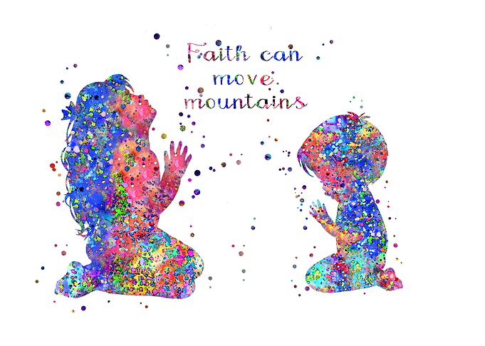 Girl and boy praying