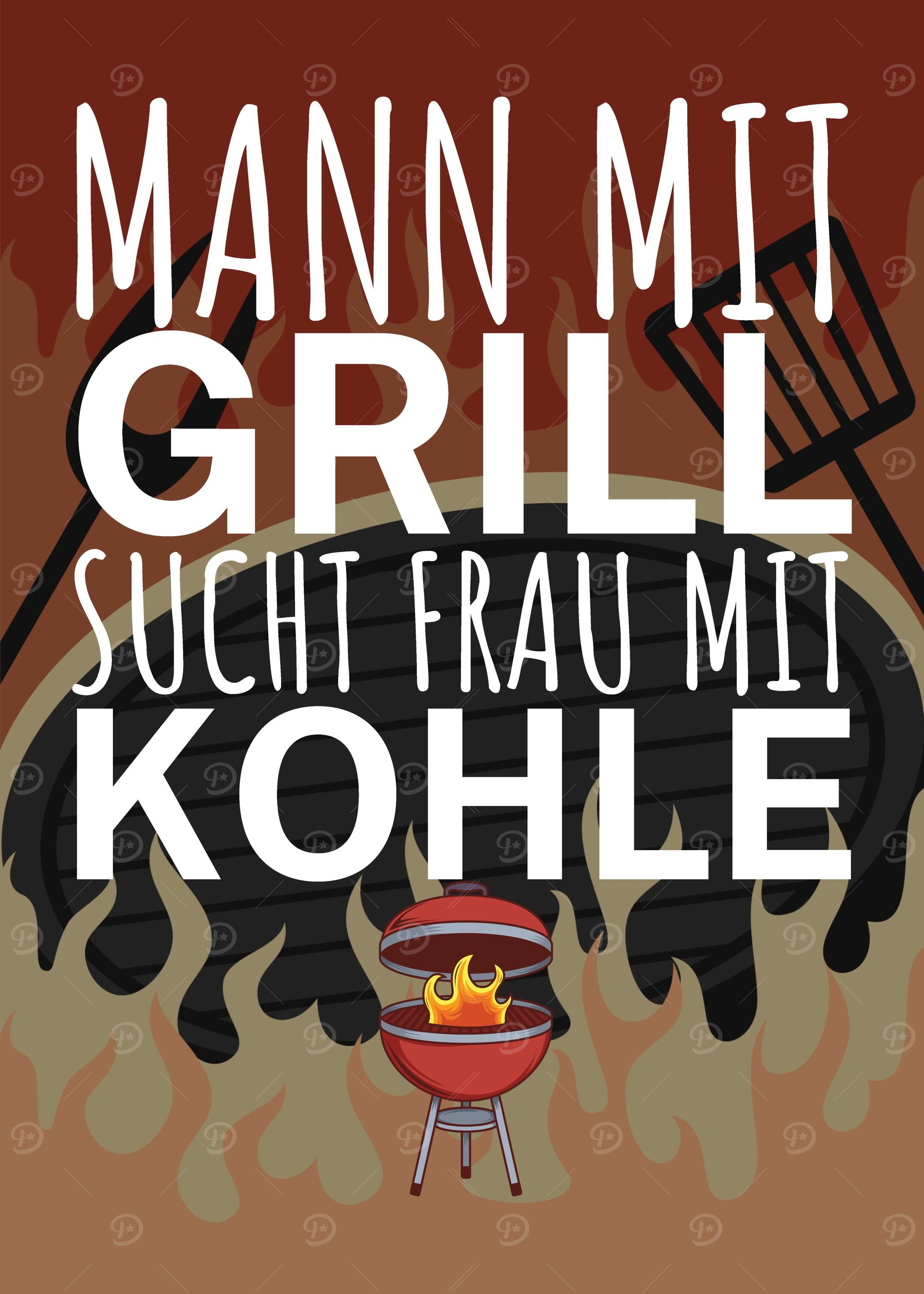 Mann Grill Frau Kohle