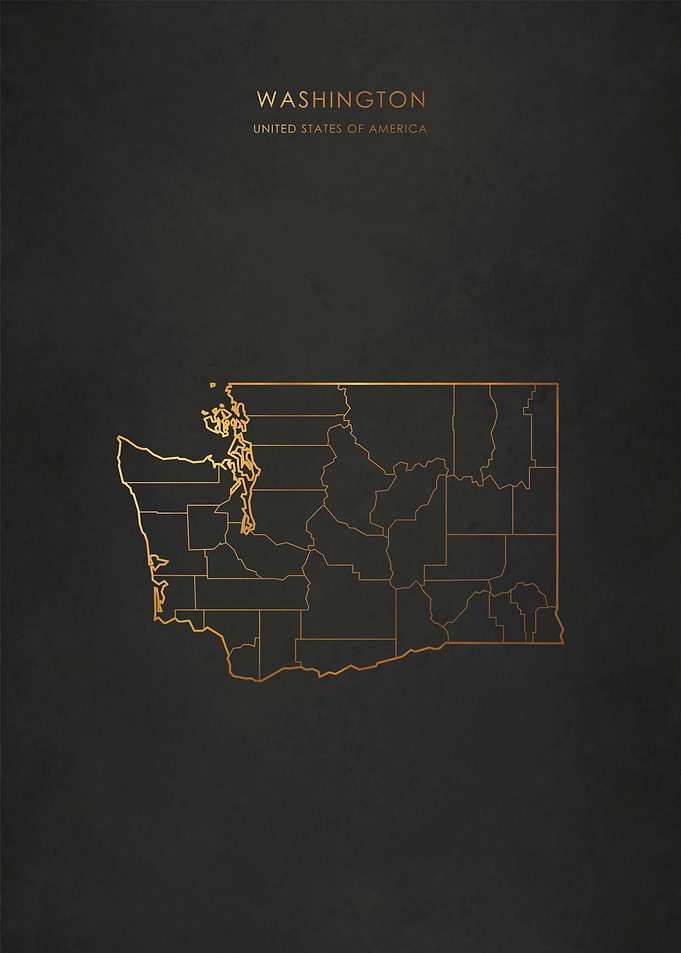 Gold Washington State Map