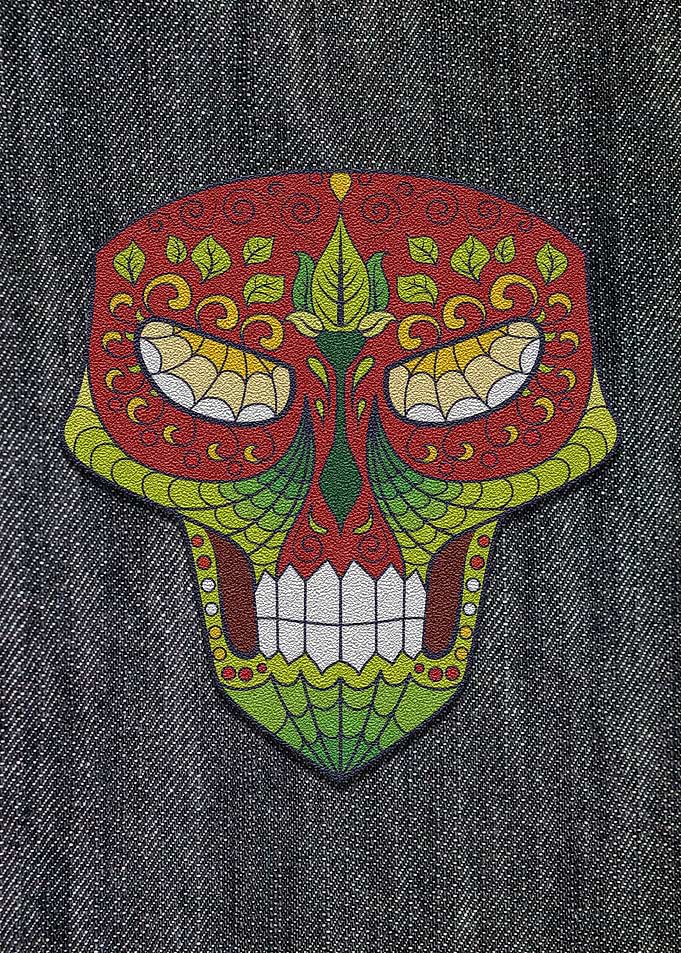 Skull Leaves Colorful