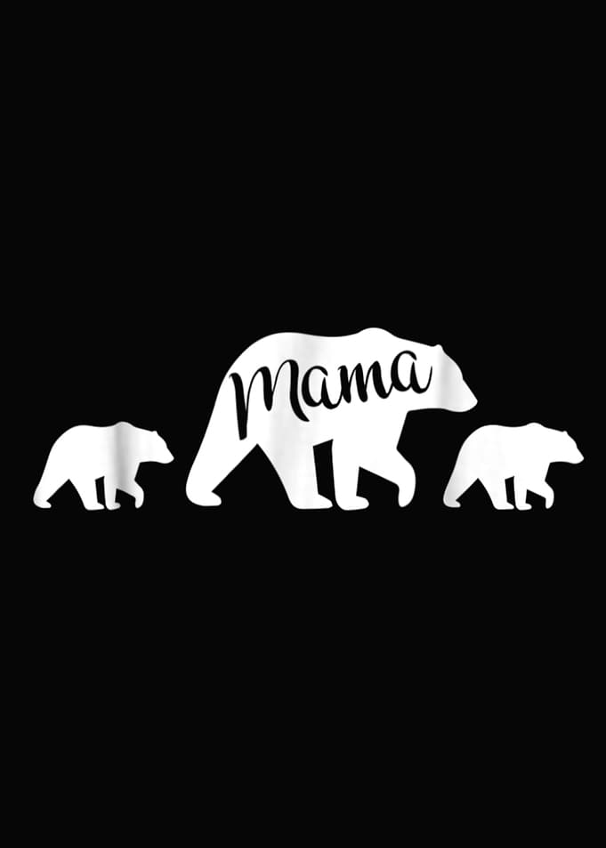 Mama Bear With Two Cubs M