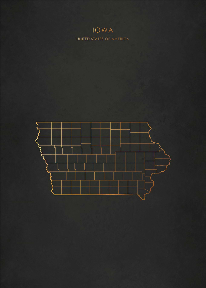 Gold Iowa Map