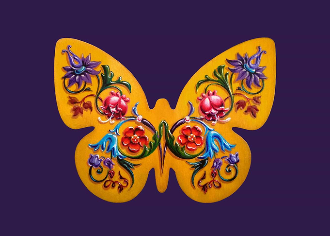 Yellow butterfly fileteado