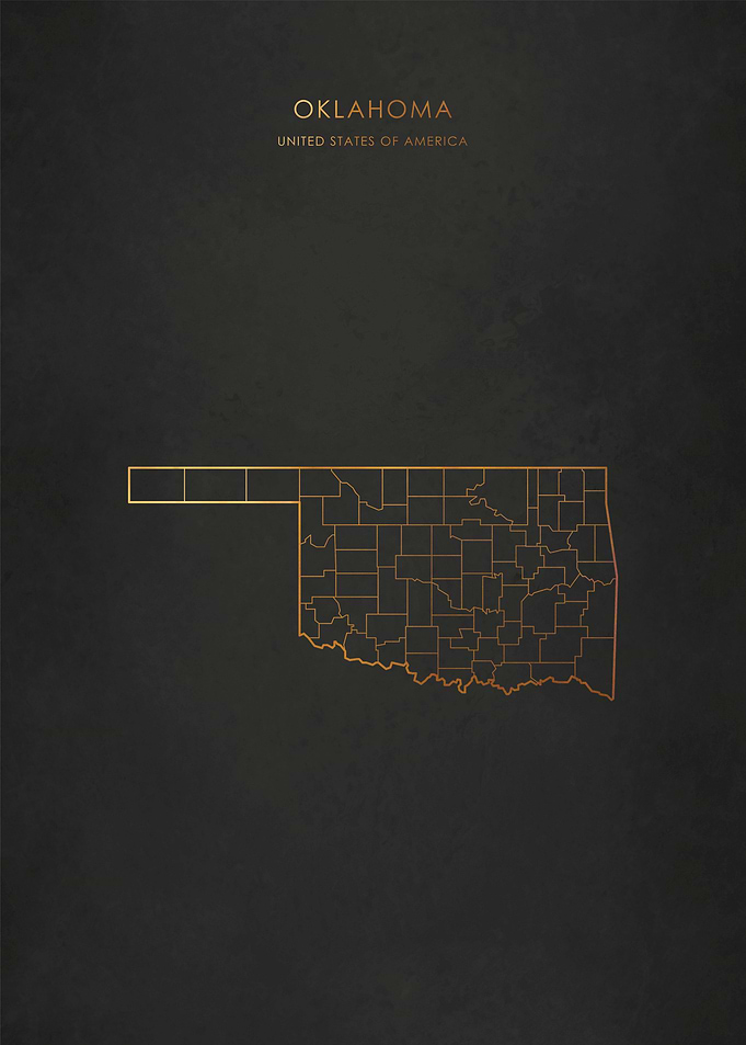 Gold Oklahoma Map