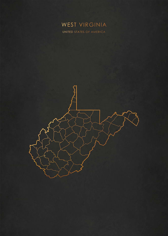 Gold West Virginia Map