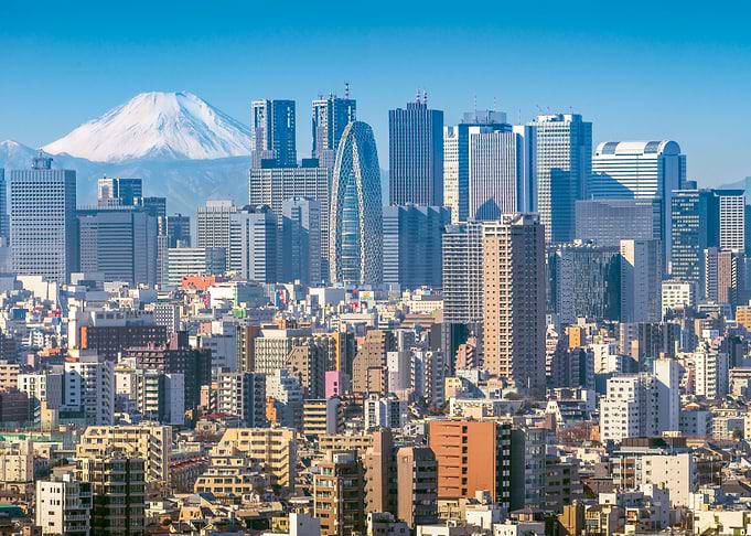 Tokyo and fuji
