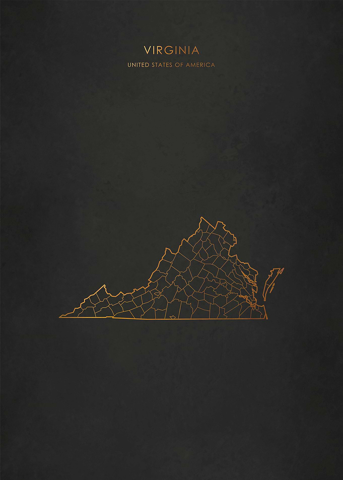 Gold Virginia Map