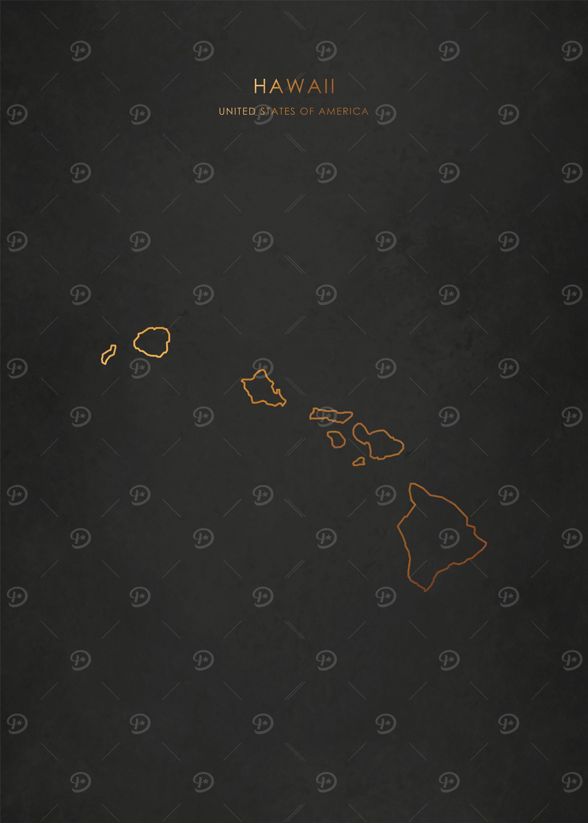 Gold Hawaii Map