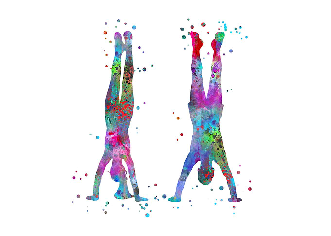 Handstand by couple
