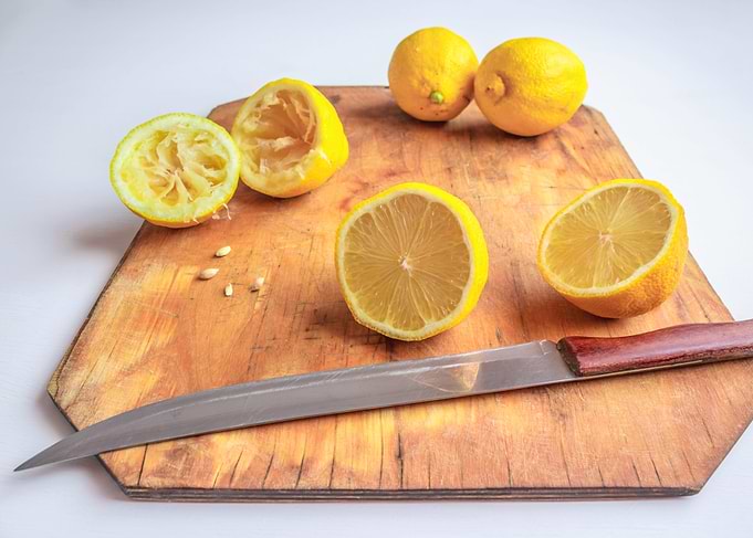 Cut up Lemon fruit