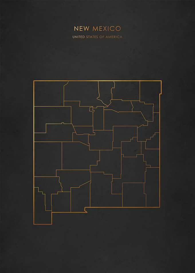 Gold New Mexico Map