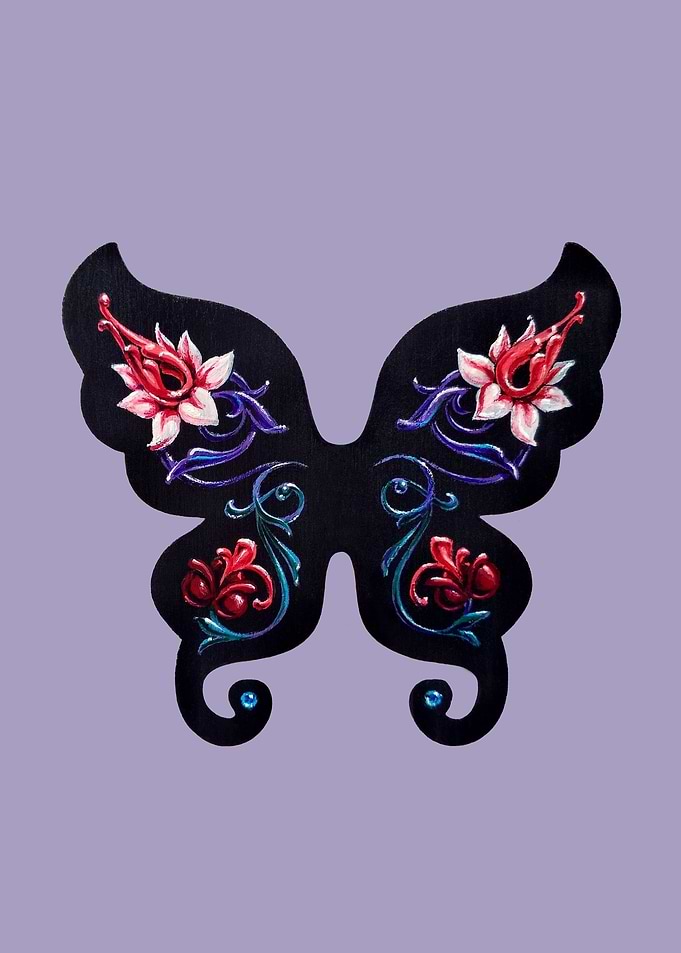 Black butterfly fileteado