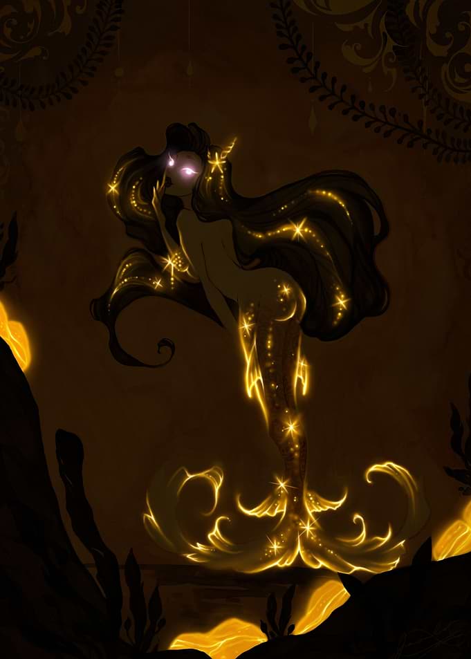 Dark Night Apricot Mermaid