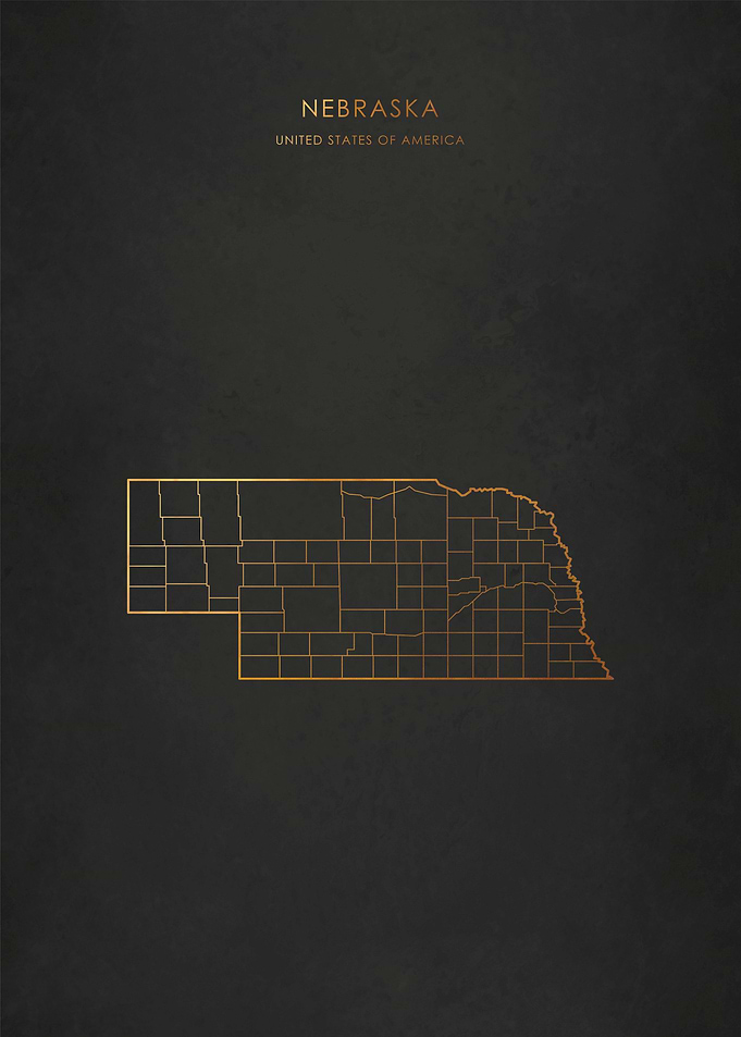 Gold Nebraska Map