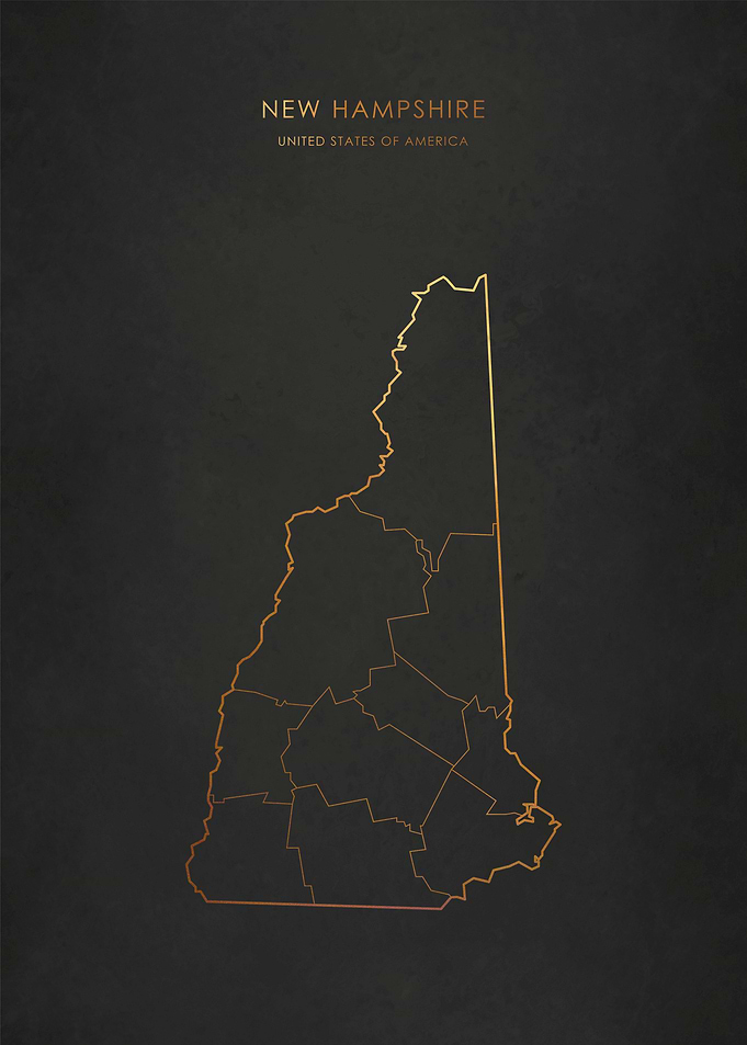 Gold New Hampshire Map
