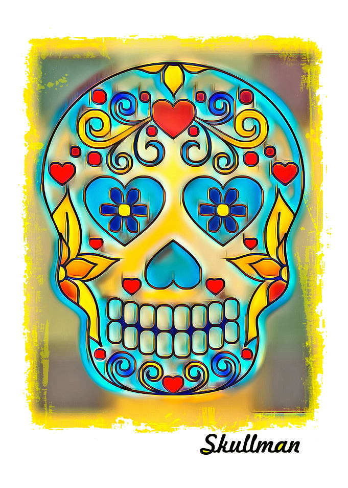 Colorful Sugar Skull Art