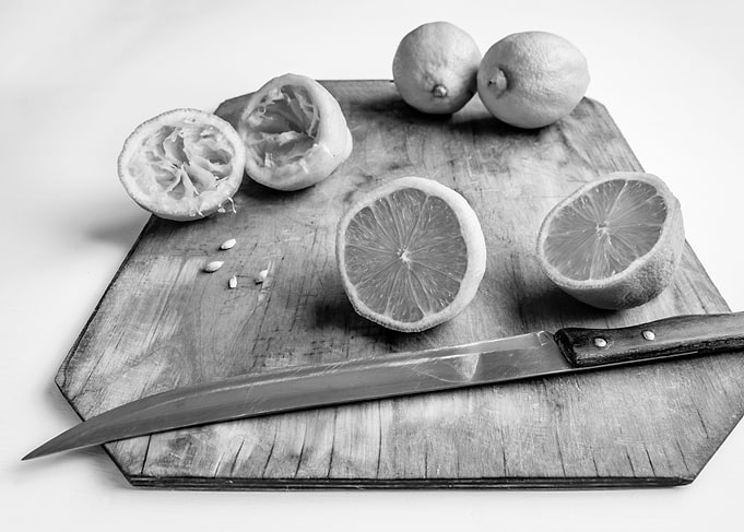 Cut up Lemon fruit