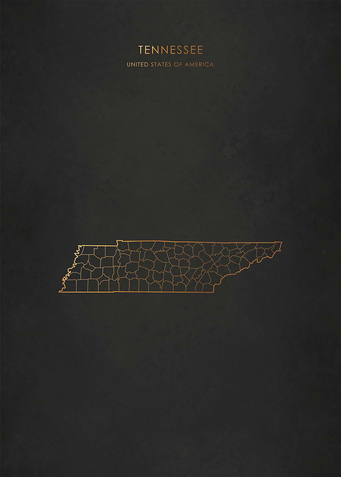 Gold Tennessee Map
