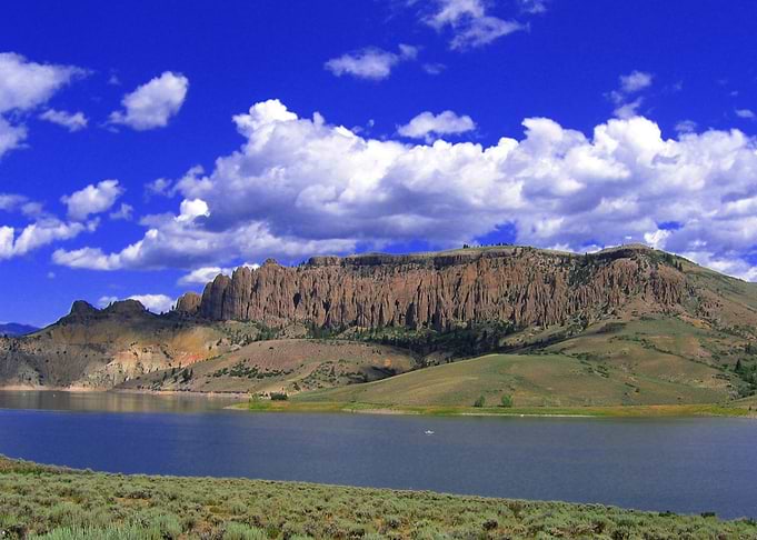 Lake Mountains Clouds