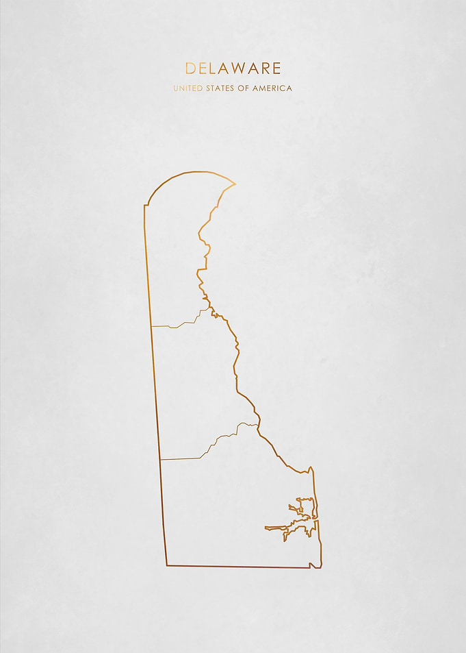 Gold Delaware Poster