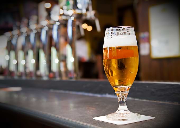 Glass of light beer