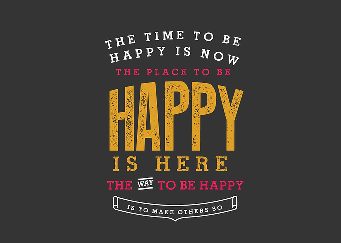 The time to be happy