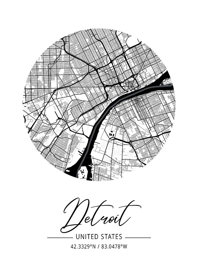 Detroit Area City Map