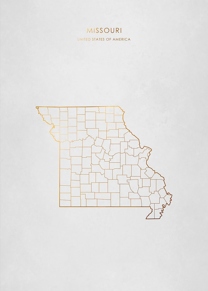 Gold Missouri State Map