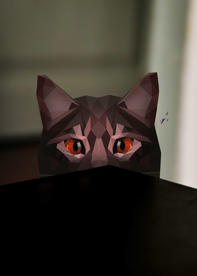 Cat in LowPoly Style Art