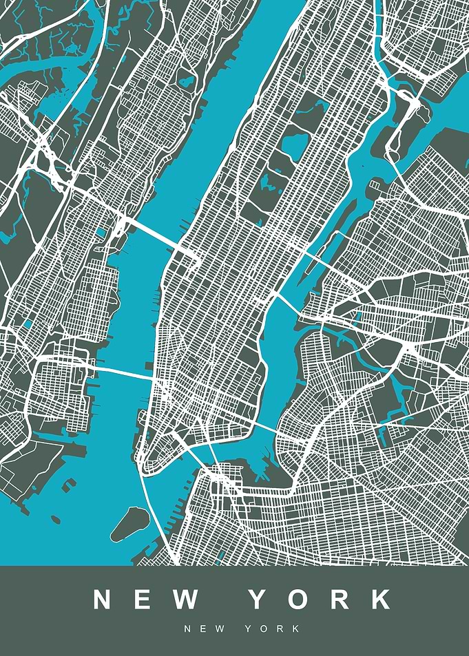 New York City Map Olive
