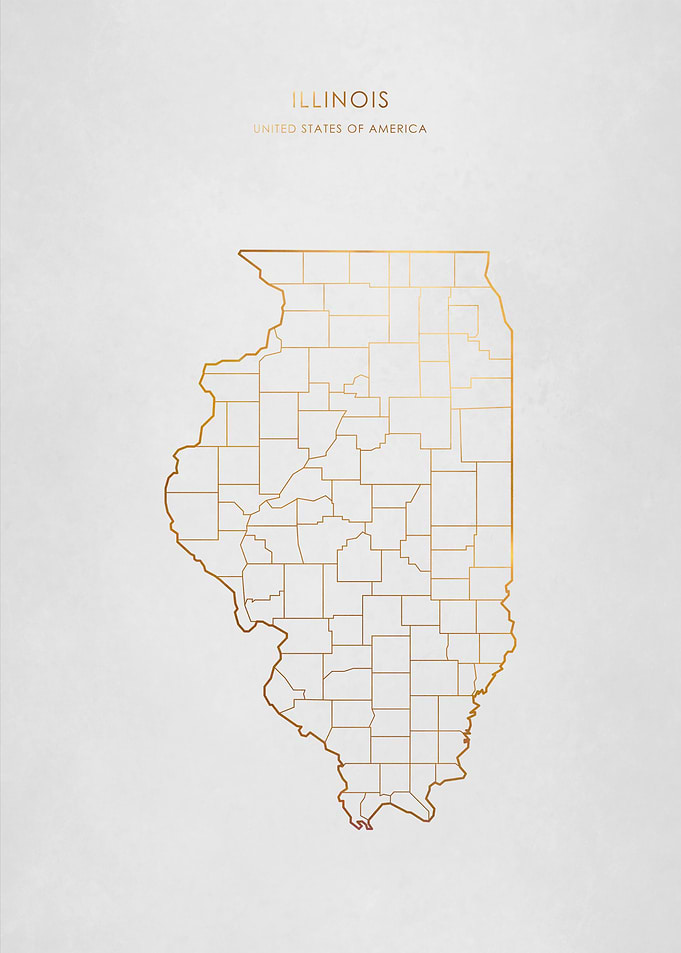 Gold Illinois Map